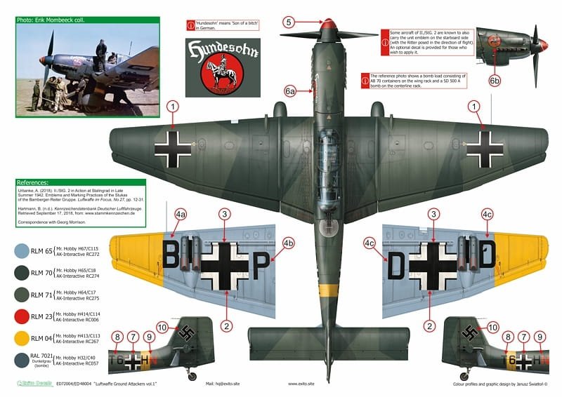 Exito ED72004 DECALS Luftwaffe Ground Attackers vol.1 - Ju 87 D-3, Hs 129, Fw 190F-8 1/72 – image 5
