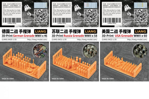 Liang 0422 3D-Print USA Grenade WWII x 60 1/35 – zdjęcie 3