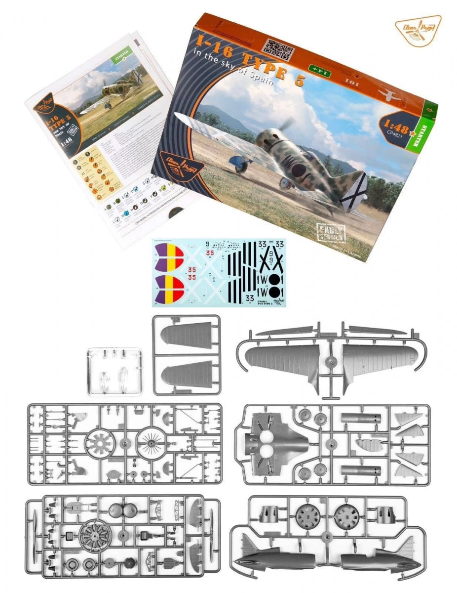 Clear Prop! CP4821 I-16 type 5 (in the sky of Spain early version) STARTER KIT 1/48 – image 2