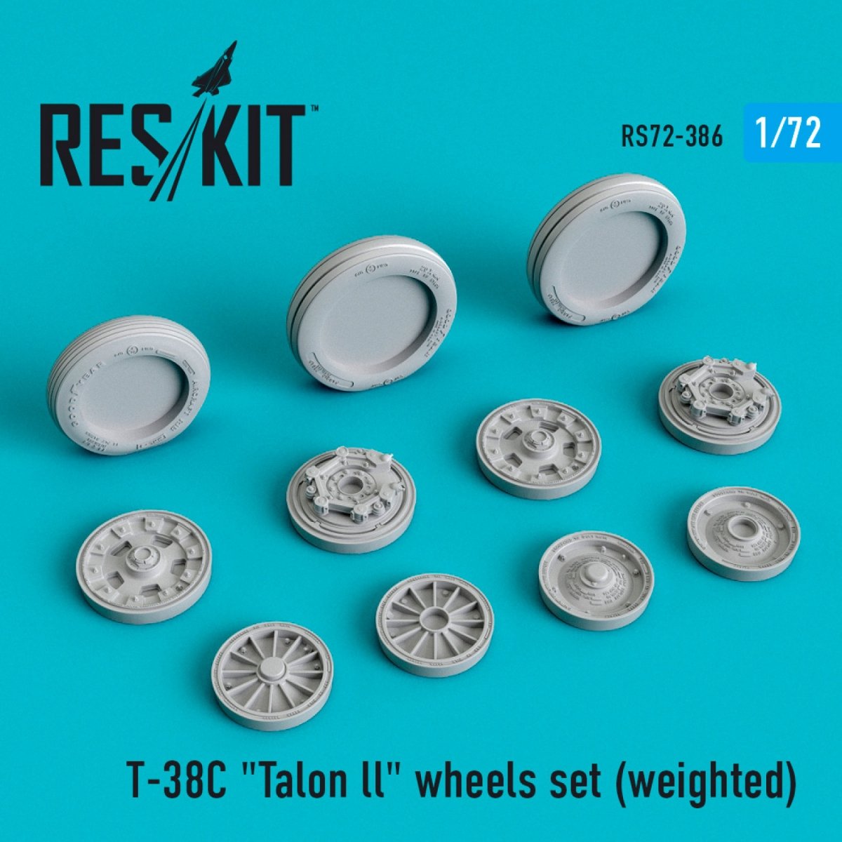 RESKIT RS72-0386 T-38C "TALON LL" WHEELS SET (WEIGHTED) 1/72