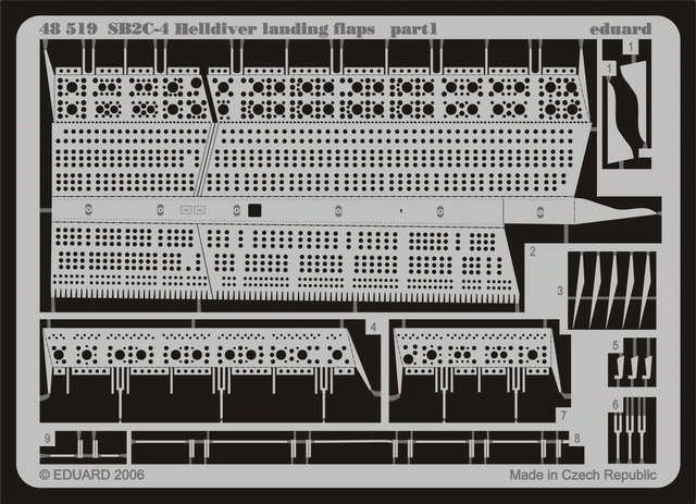 Eduard 48519 SB2C-4 landing flaps 1/48 (ACCURATE MINIATURES, MONOGRAM, REVELL) – zdjęcie 2