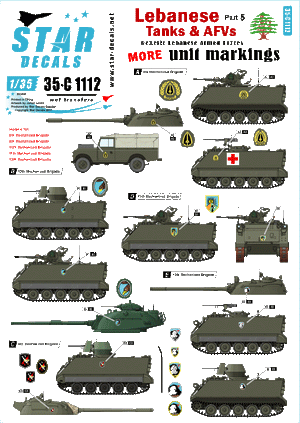 Star Decals 35-C1112 Lebanese Tanks &amp;amp; AFVs 5 1/35