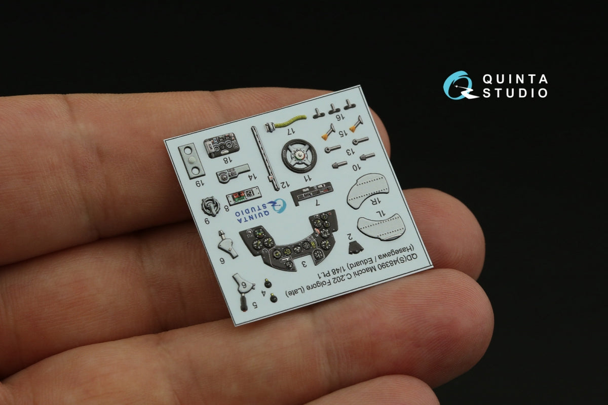 Quinta Studio QDS-48390 Macchi C.202 Folgore Late 3D-Printed &amp;amp; coloured Interior on decal paper (Hasegawa/Eduard) (Small version) 1/48 – zdjęcie 7