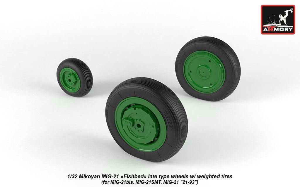 Armory Models AW32011 Mikoyan MiG-21 Fishbed wheels w/ weighted tires, late 1/32 – zdjęcie 5
