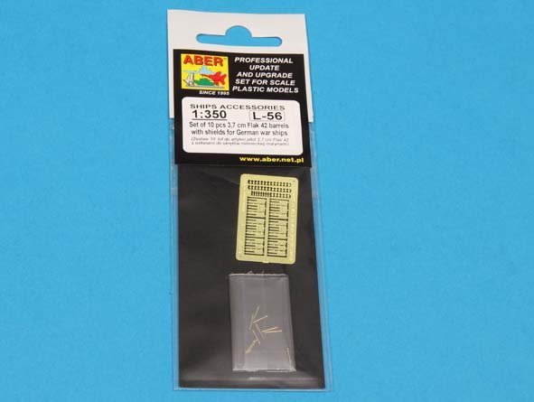 Aber 350L-56 Ships gun barrels in 1/350 scale Set of 10 pcs 3.7cm barrels for German Flak 42 with shields (1/350) – image 4