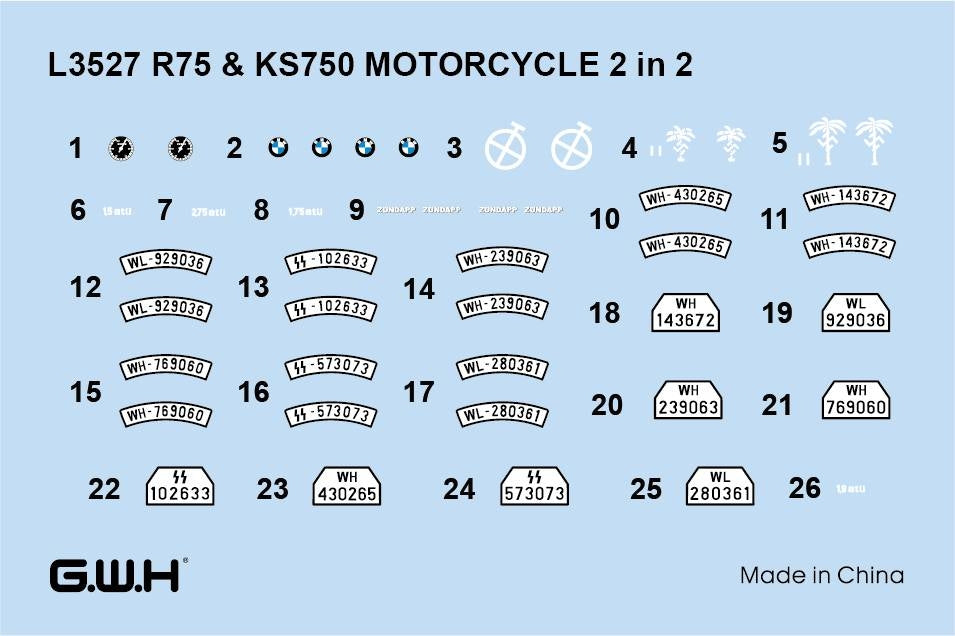 Great Wall Hobby L3527 WWII German Motorcycle R75 &amp;amp; KS750 2 in 2 1/35 – zdjęcie 4