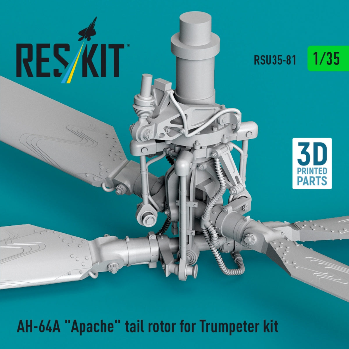 RESKIT RSU35-0081 AH-64A "Apache" tail rotor for Trumpeter kit (3D Printed) 1/35