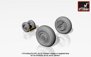 Armory Models AW72034 Sukhoj Su-27K / Su-33 Flanker wheels w/ weighted tires, front mudguard 1/72 – zdjęcie 4