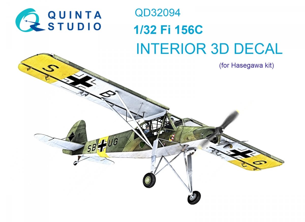 Quinta Studio QD32094 Fi 156C 3D-Printed & coloured Interior on decal paper (Hasegawa) 1/32
