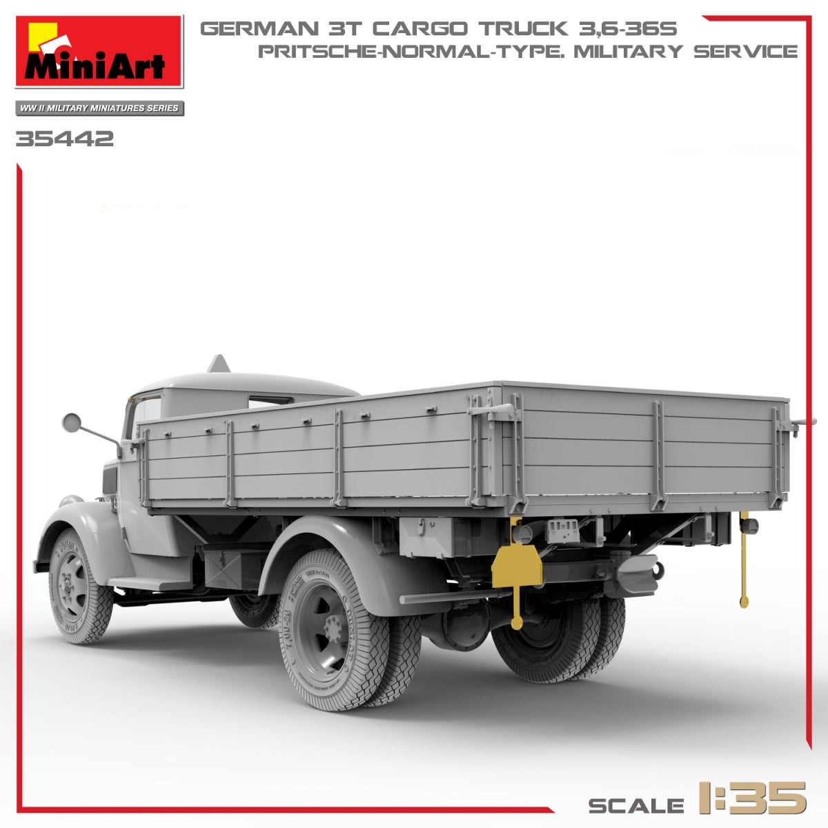 Miniart 35442 GERMAN 3T CARGO TRUCK 3,6-36S. PRITSCHE-NORMAL-TYPE. MILITARY SERVICE 1/35 – zdjęcie 10
