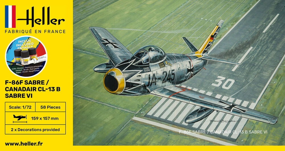 Heller 56277 F-86F SABRE / CANADAIR CL-13 B SABRE VI - Starter Kit 1/72 – zdjęcie 3