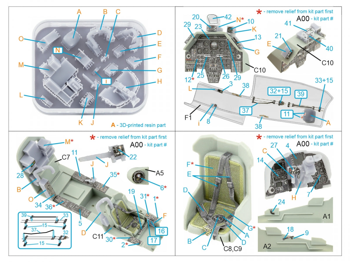 Quinta Studio QD+35121 AH-1W 3D-Printed coloured Interior on decal paper (Academy) (with 3D-printed resin parts) 1/35 – zdjęcie 2