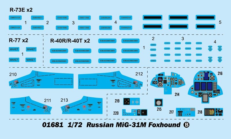 Trumpeter 01681 Russian MiG-31M Foxhound 1/72 – zdjęcie 3