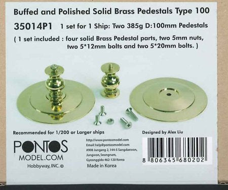 Pontos 35014P1 Buffed and Polished Solid Brass Pedestals Type 100 for Ship models – zdjęcie 2