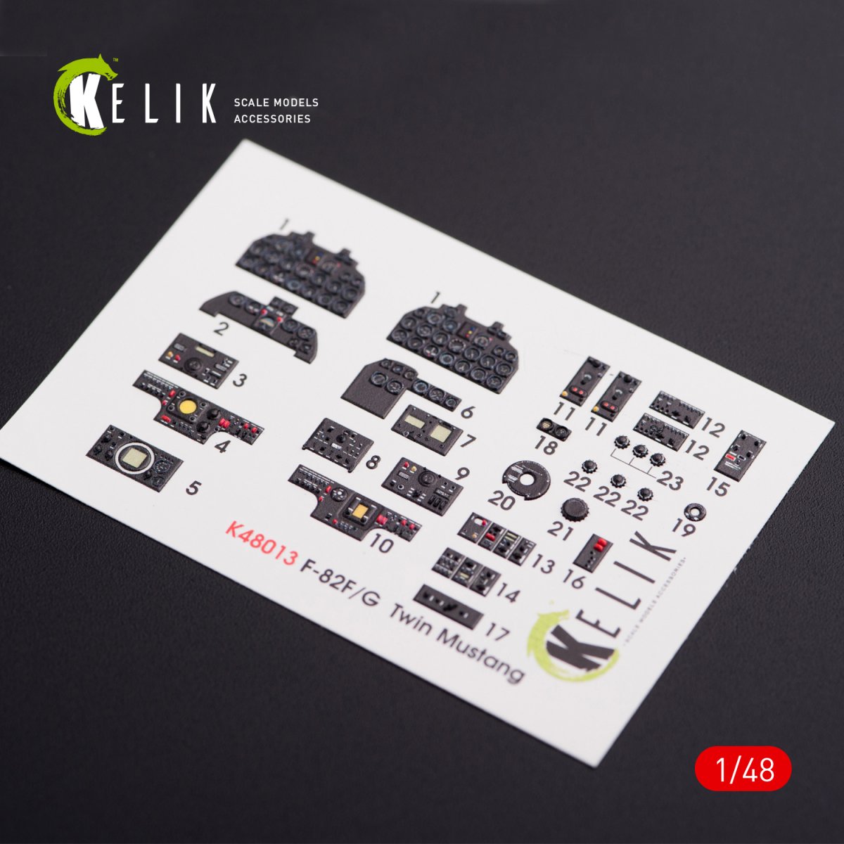 KELIK K48013 F-82 (F,G) &amp;quot;TWIN MUSTANG&amp;quot; INTERIOR 3D DECALS FOR MODELSVIT KIT 1/48 – zdjęcie 2