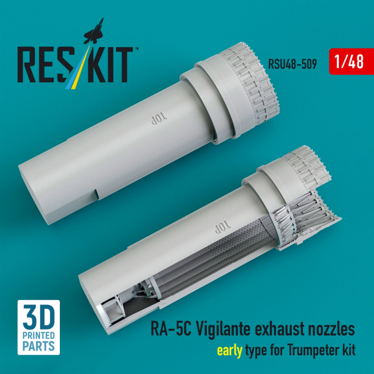RESKIT RSU48-0509 RA-5C Vigilante exhaust nozzles late type for Trumpeter kit (3D Printed) 1/48