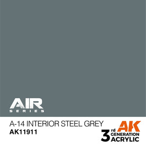 AK Interactive AK11911 A-14 INTERIOR STEEL GRAY – AIR 17ml