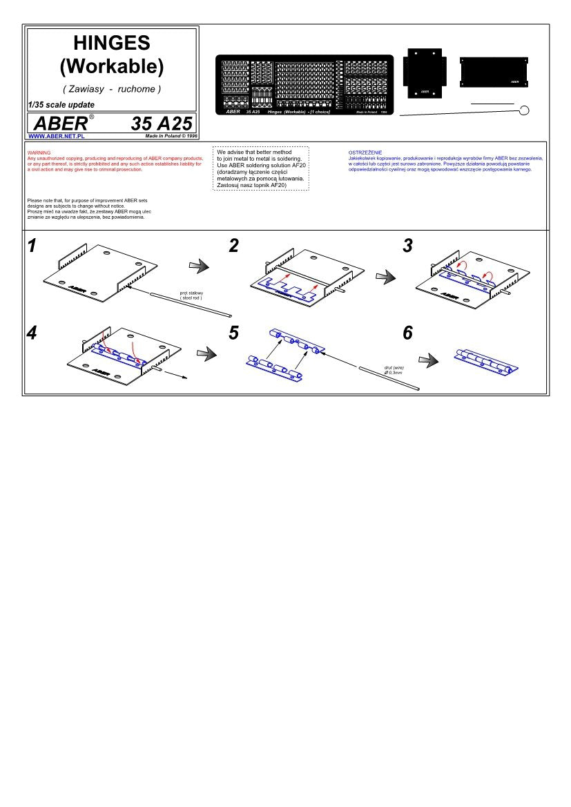 Aber 35A025 Zawiasy (wybór I) 1/35 – zdjęcie 4