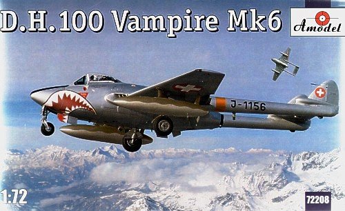 A-Model 72208 British Jet-Engine Fighter De Havilland DH.100 Vampire Mk.VI 1/72