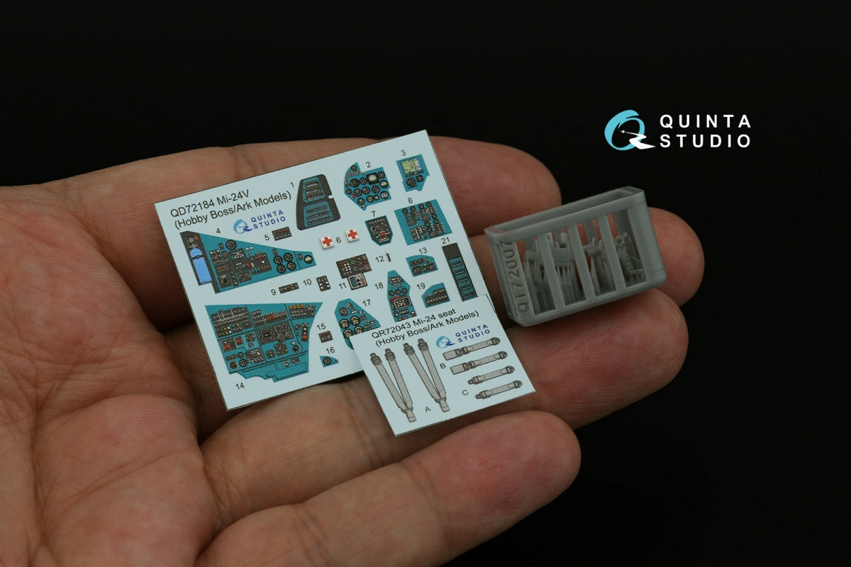 Quinta Studio QD+72184 Mi-24V 3D-Printed &amp;amp; coloured Interior on decal paper (Hobby Boss/ARK Models) (with 3D-printed resin parts) 1/72 – zdjęcie 2