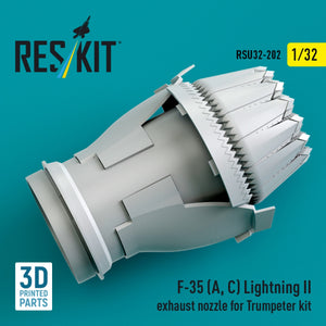 RESKIT RSU32-0202 F-35 (A, С) Lightning II exhaust nozzle for Trumpeter kit (3D Printed) 1/32