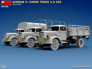 Miniart 35456 GERMAN 3T CARGO TRUCK 3,6-36S MID PROD 1/35 – zdjęcie 7