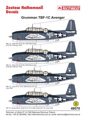 Techmod 48070 - Grumman TBF-1C Avenger 1/48 – imagen 2
