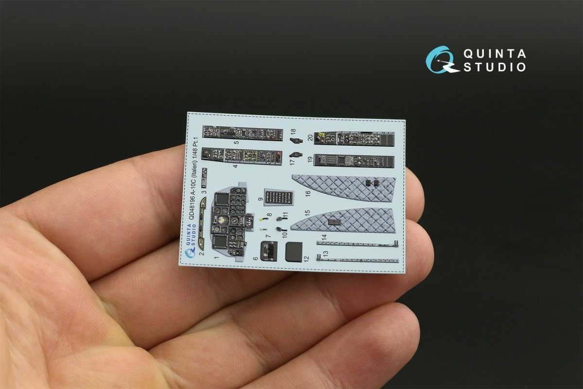 Quinta Studio QD48196 A-10C 3D-Printed &amp;amp; coloured Interior on decal paper (for Italeri ) 1/48 – immagine 11