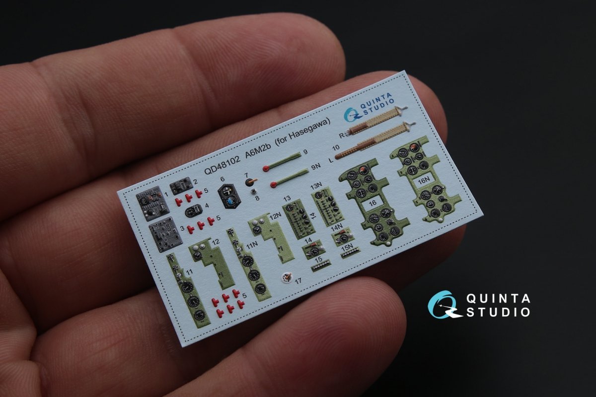 Quinta Studio QD48102 A6M2 3D-Printed &amp;amp; coloured Interior on decal paper (for Hasegawa kit) 1/48 – zdjęcie 4