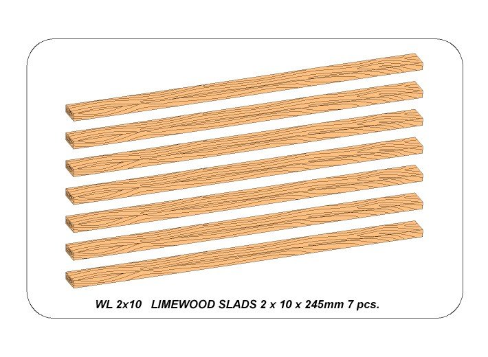 Aber WL 2x10 Linden Wooden Strips 2 x 10 x 245mm x 7 pcs – image 4