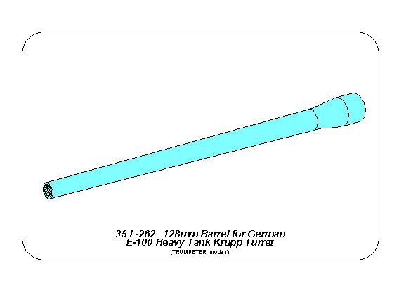 Aber 35L-262 Lufa 128mm do niemieckiego czołgu E-100 z wieżą Krupp 1/35 – zdjęcie 8