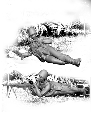 Glowel Miniatures 35009 Polish infantry lying 1/35 – zdjęcie 2