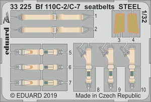 Eduard 33225 Bf 110C-2/ C-7 seatbelts STEEL REVELL 1/32