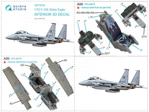 Quinta Studio QD72034 F-15E 3D-Printed &amp;amp; coloured Interior on decal paper (GWH) 1/72 – zdjęcie 14