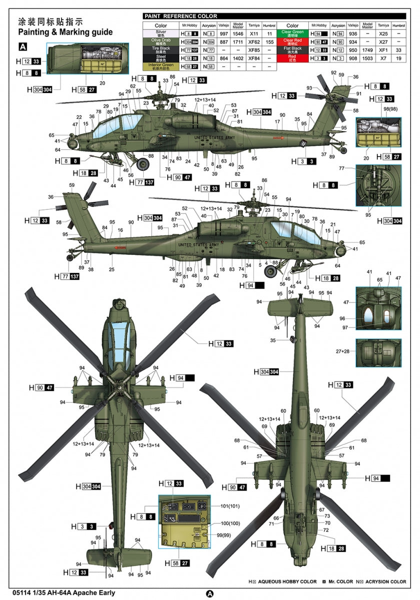 Trumpeter 05114 AH-64A Apache Early 1/35 – zdjęcie 5