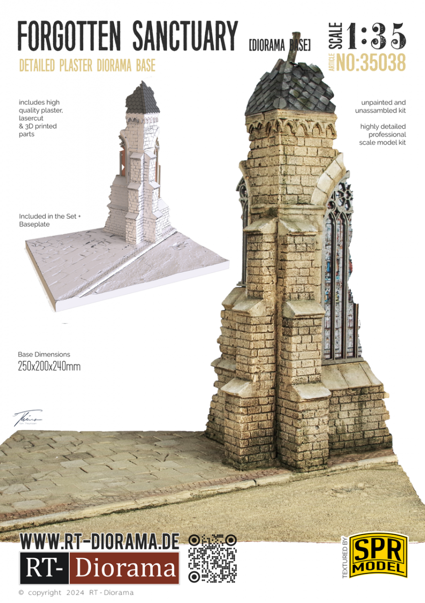 RT-Diorama 35038 Diorama Base: Small Church Corner &amp;quot;Forgotten Sanctuary&amp;quot; 1/35