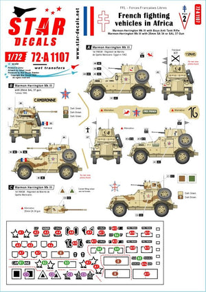 Star Decals 72-A1107 French Fighting Vehicles in Africa # 2 FFL - Forces Francaises Libres 1/72