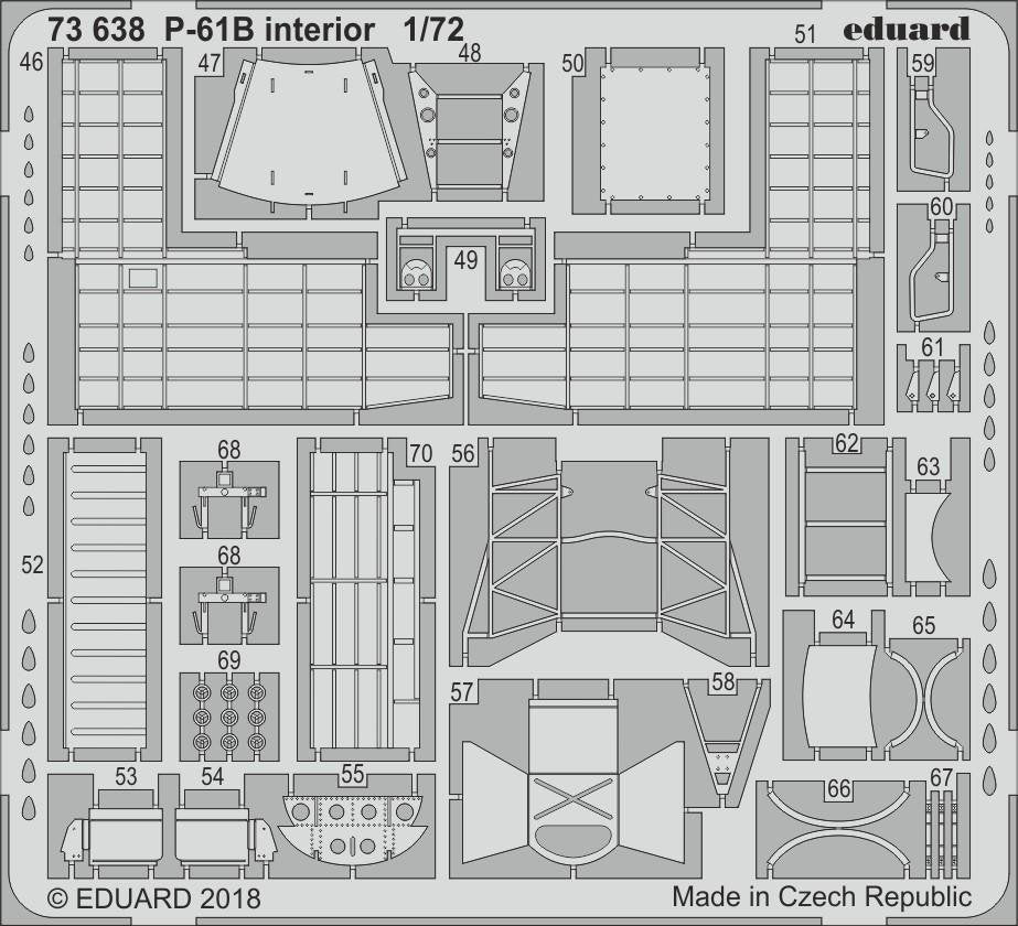 Eduard 73638 P-61B interior 1/72 HOBBY BOSS – immagine 2