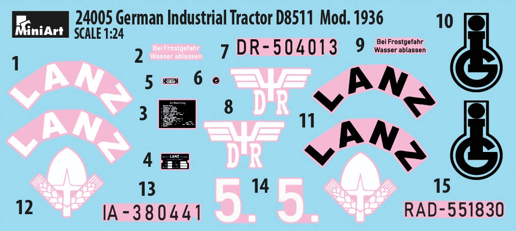 MiniArt 24005 GERMAN INDUSTRIAL TRACTOR D8511 MOD. 1936 1/24 – zdjęcie 2
