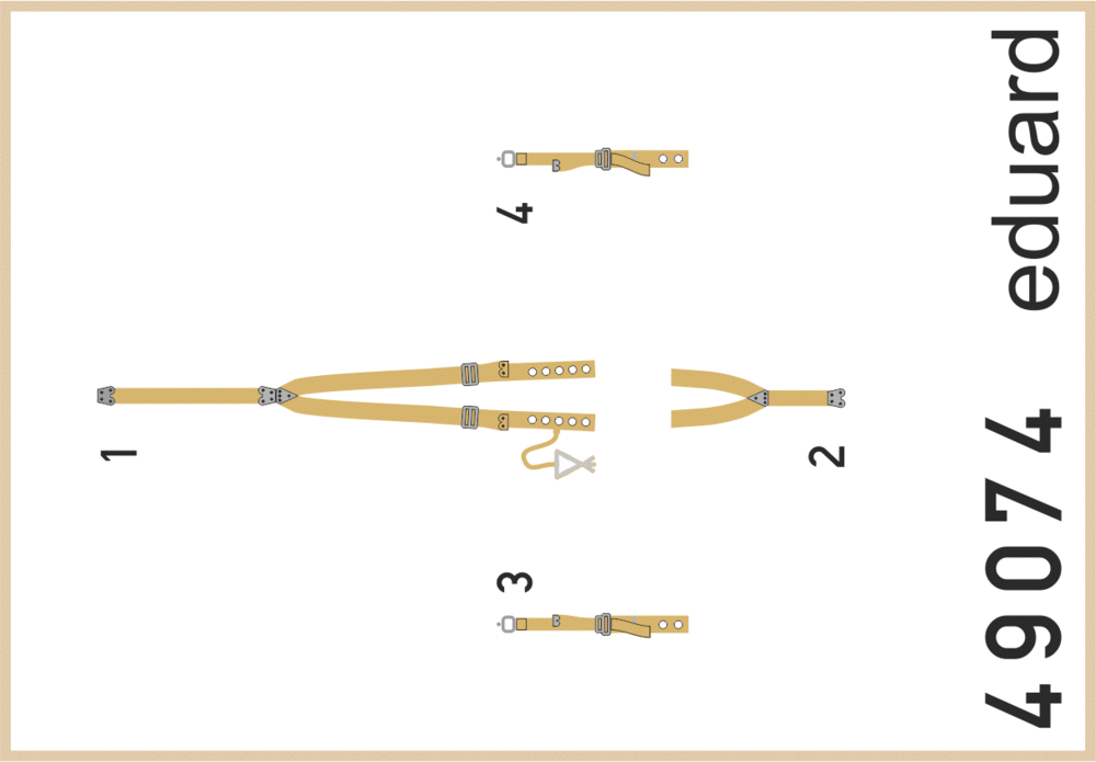 Ceintures de sécurité Eduard 49074 Spitfire Mk. VIII SUPERFABRIC 1/48 EDUARD, HASEGAWA