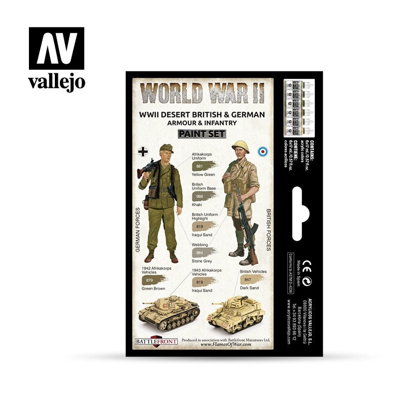Vallejo 70208 WWII Desert British &amp;amp; German Armor &amp;amp; Infantry 6x17ml – image 2