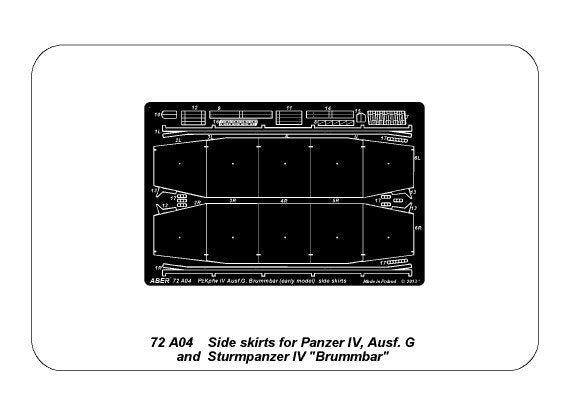 Aber 72A04 Side skirts for PzKpfw IV, Ausf.G, early Brummbar 1/72 – image 3