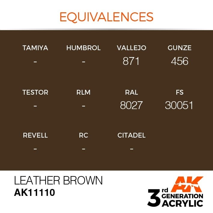 AK Interactive AK11110 LEATHER BROWN – STANDARD 17ml – image 3