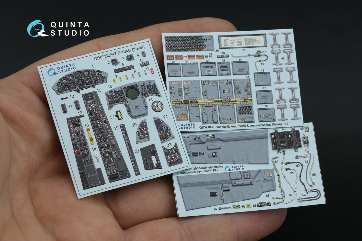 Quinta Studio QD32247 F-104C 3D-Printed &amp;amp; coloured Interior on decal paper (Italeri) 1/32 – zdjęcie 2