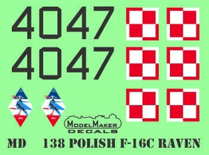 ModelMaker Decals MD48138 Polish F-16C RAVEN 100th Anniversary of Polish Air Force - masks set 1/48 – image 2