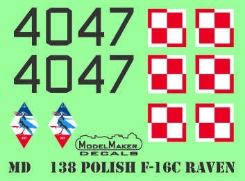 ModelMaker Decals MD48138 Polish F-16C RAVEN 100th Anniversary of Polish Air Force - masks set 1/48 – image 2