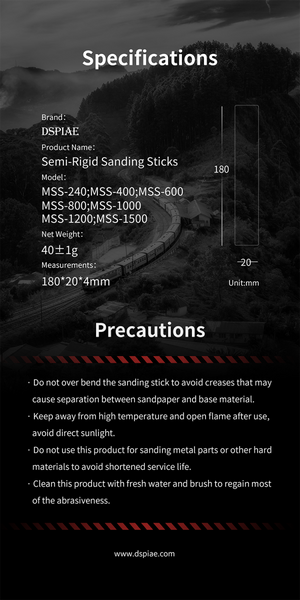 DSPIAE MSS-1500 Semi-Rigid Sanding Sticks #1500 x 3 PCS / flexible file - abrasive – image 7