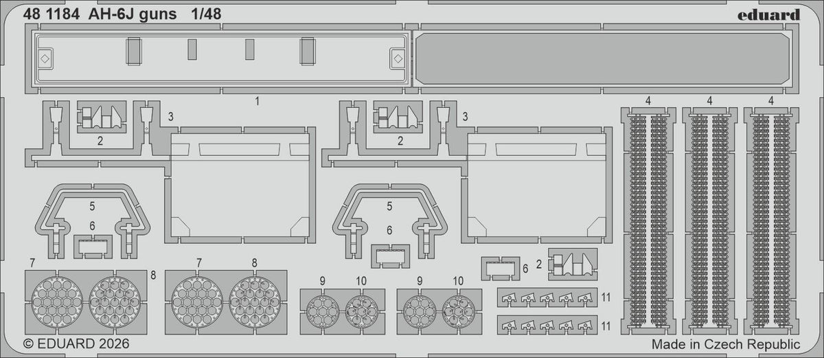 Eduard 481184 Hughes AH-6 J PE Guns Set for ICM