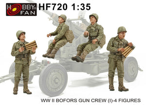 Hobby Fan HF720 WW II Bofors Gun Crew (I)-4 FIGURES