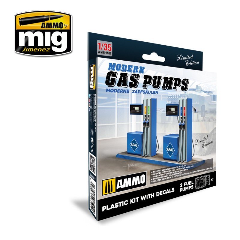 AMMO of Mig Jimenez 8501 MODERN GAS PUMPS Limited Edition 1/35